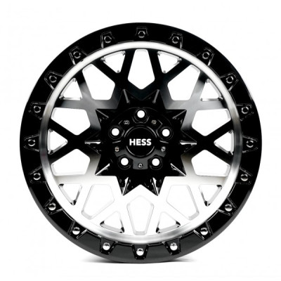 Автодиск R18 5X112 ET40 8,5J h66,6 OffRoadWheels OW1458 Gloss Black Milling Spoke Chrome Rivet