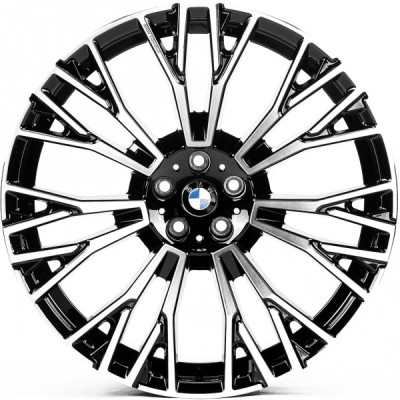 Автодиск R22 5X112 ET43 10,5J h66,56 Replica B002 Gloss Black Machined Face