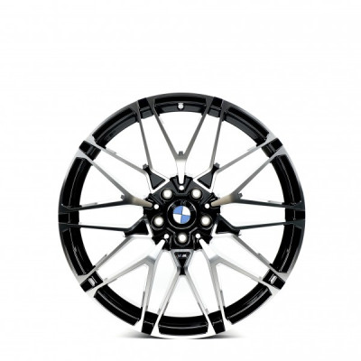 R20 5X112 ET35 9,0J h66,5 Replica B0295 Gloss Black Machined Face