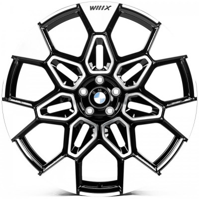 Автодиск R23 5X112 ET|43 10,5J h66,6 Replica B1031 Gloss Black Machined Face