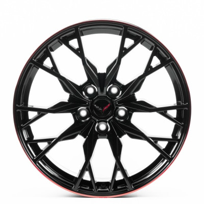 Автодиск R20 5X120 ET32 11,0J h66,9 Replica GN2348 Black Lip Red (Corvette)