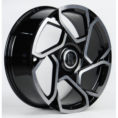 R22 5X112 ET47 10,0J h66,5 Replica MR5036 GLOSS BLACK LIP POLISH FORGED