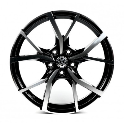 Автодиск R17 5X112 ET45 7,5J h57,1 Replica VV5499 Gloss Black Machined Face