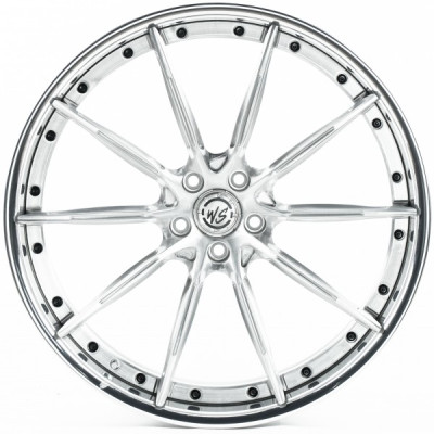 Автодиск R22 5X112 ET30 10,0J h66,5 WS Forged WS-076C Brushed Silver Lip Polish
